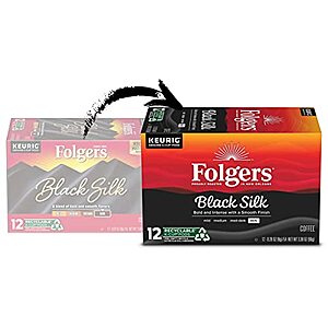 Folgers Black Silk Dark Roast Coffee, 72 Keurig K-Cup Pods 12 Count (Pack of 6) & More~$25.86 After Coupon & S/S @ Amazon~Free Prime Shipping!