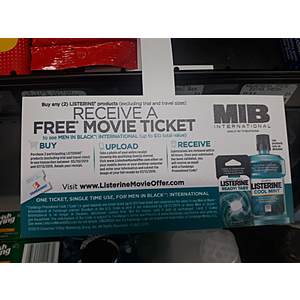 Fandango: Free Men In Black International Movie Ticket (up to $10) with purchase of two Listerine products