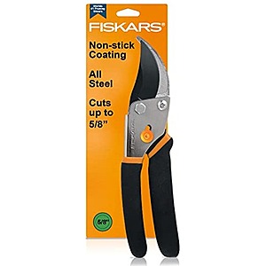 Fiskars Bypass Pruning Shears 5/8” Garden Clippers - Plant Cutting Scissors with Sharp Precision-Ground Steel Blade $13.98