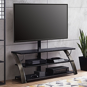 Whalen Payton 3-in-1 Flat Panel TV Stand for TVs up to 65", Charcoal - $78