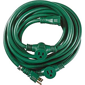 14ga 25ft Woods Outdoor Extension Cord with 3 Evenly-Spaced Outlets, 3030 Yard Master,Green $15.97 (Reg $33.59) @ Amazon & FS w/Prime