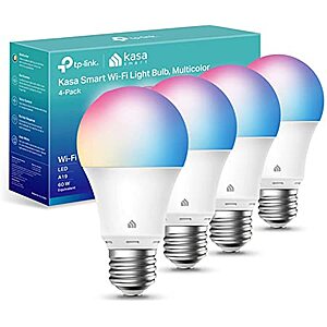 4-Pk Kasa Smart Full Color 9W A19 800 Lumen Light Bulbs (KL125P4) $30 & More + Free S&H
