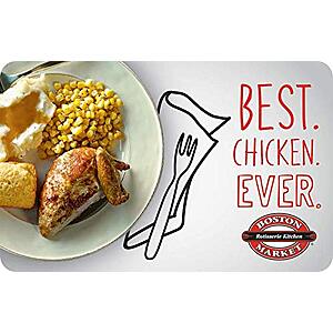 $50 Boston Market eGC + $10 Amazon Credit $50 (Email Delivery) & More