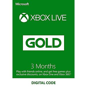 3-Month Xbox Live Gold Subscription (Digital Delivery) $8.83