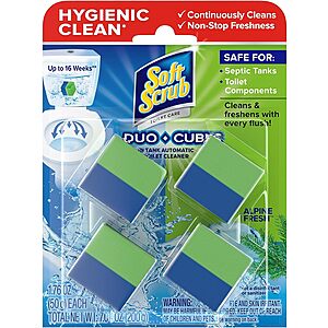 4-Count Soft Scrub in-Tank Toilet Cleaner Duo-Cubes (Alpine Fresh) $2.85 w/ S&S + Free Shipping w/ Prime or on $35+
