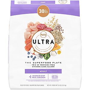 30-lbs Nutro Ultra Adult High Protein Natural Dry Dog Food with a Trio of Proteins from Chicken, Lamb and Salmon $18.50 w/ S&S + Free S&H