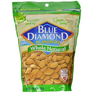 16oz Blue Diamond Almonds (Natural) 7 for $31.95 + Free Shipping