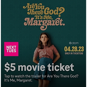 T-Mobile Tuesdays app users 4/25/23: $5 AYTGIM Margaret movie ticket, free 1-year magazine sub, 25% off H&M, 10 cent Shell gas discount, etc.