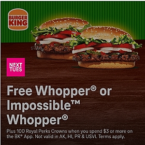 T-Mobile Tuesdays App users 5/2/23: Free Whopper w $3+ puchase, $25 off The Bouqs Co, send a free postcard, 10 cent Shell gas discount