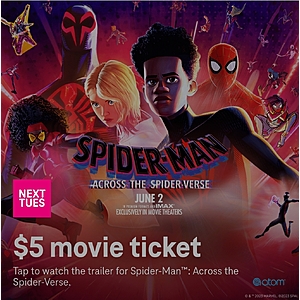 T-Mobile Tuesdays app users 5/30/23: $5 Spiderman movie ticket, $4 Thin Crust pizza, free Shutterfly desktop plaque*, 40% off Reebok, 10 cent Shell gas discount
