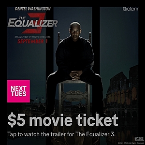 T-Mobile Tuesdays app users 8/29/23: $5 Equalizer 3 Atom movie ticket, $4 off Jamba, Free 3-months of UpSkillist, 15 cent Shell gas discount