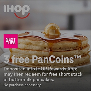 T-Mobile Tuesdays app users 9/12/23: 3 free IHOP PanCoins, 10 4x6 prints, 1-night Redbox disc rental, 15 cent Shell gas discount* and more