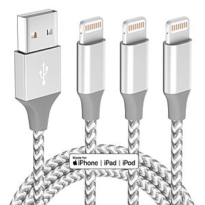 Bkayp iPhone Charger [Apple MFi Certified] 3Pack 10FT Lightning Cable for iPhone, iPad, iPod Touch etc. Amazon Prime 50% Free Shipping $5.49