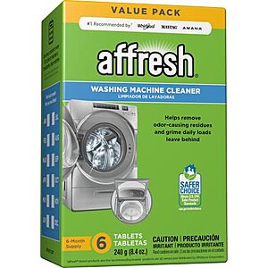 6-Pack Affresh Washing Machine Cleaner $6.49 w/ S&S + Free Shipping w/ Prime or on $25+