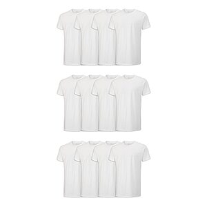 12-Pack Fruit of the Loom Men's Eversoft Cotton Stay Tucked Crew T-Shirt (White, Size S-XXL, 3XL) $21.24 ($1.77 each) + Free Shipping w/ Prime or on $35+