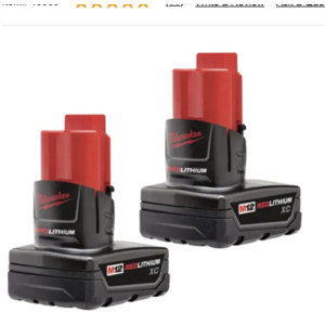 2-Ct Milwaukee M12 REDLITHIUM XC 12V 3.0Ah Batteries + M12 Compact Tire Inflator $79 + Free Shipping