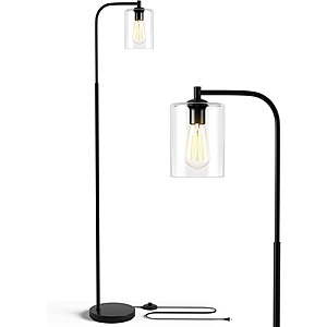 Industrial Floor Lamp with Glass Shade, E26 Base & Foot Switch $23.99 + Free Shipping