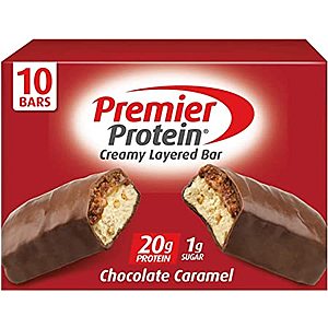 10-count 2.08-Oz Premier Protein 20g Protein Bar (Chocolate Caramel) $6.50 w/ Subscribe & Save