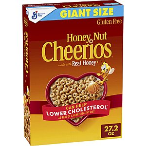Giant Sized General Mills Cereal: 27.2-Oz Honey Nut Cheerios or 26.1-Oz Lucky Charms $3.74 w/ S&S + Free Shipping w/ Prime or on $25+