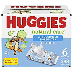 288-Count Huggies Natural Care Baby Wipes (Cucumber/Green Tea) $7.49 + Free Shipping w/ Prime or $25+