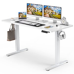 Standing Desk Adjustable Height, 48 x 24 Inchs Electric Standing Desk with 3 Memory Presets, Adjustable Desk Stand Up Desk with T-Shaped Bracket, Ergonomic Computer Desk $103.99