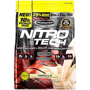 MuscleTech Nitro-Tech Whey Protein Isolate & Peptides Vanilla, 10 # 78$ w/S&S + clip 30% off coupon $78