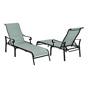2-Pack Hampton Bay Glenridge Falls Steel Sling Padded Outdoor Chaise Lounge in Aloe $177 ($88.50ea) + Free Store Pickup at Home Depot