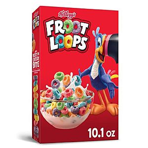 Kellogg's Cereal: Frosted Flakes, Froot Loops, Apple Jacks, Corn Pops (10-13.5oz) or 8-count Pop-Tarts (13.5oz) - $1.38 + Free Pickup