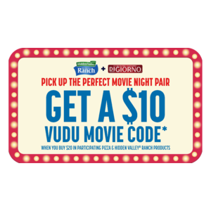 Purchase $20 of Select Frozen Pizzas/Hidden Valley Ranch Products at Walmart & Get $10 VUDU Code (Receipt Upload Required)