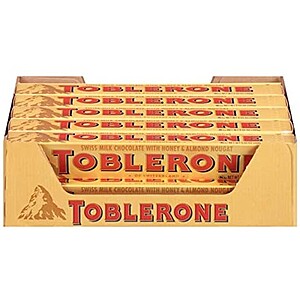 Toblerone Swiss Milk Chocolate 20 piece $31, (48 Pack) Nestle Kit Kat Bar England Version $35, (8 pack) Nutella B-ready 6 bars $30, & More + Free Shipping w/ Prime