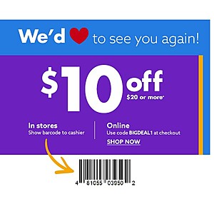 Big Lots: $10 off $20+ for Everything (YMMV, Select Customers)