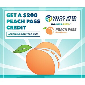 Associated Credit Union: Get a $200 PeachPass credit when you finance or refinance your auto loan