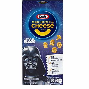 12-Pack 5.5oz Kraft Macaroni & Cheese Dinner (Original Flavor, Star Wars Shapes) for $9.40 w/ S&S + Free Shipping