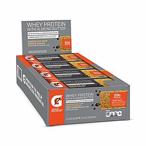 12-Pack 2oz Gatorade Whey Protein Bars (Chocolate Chip Cookie Dough) $8.50 w/ S&S + Free S&H