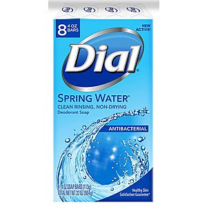 8-Count 4-Oz Dial Antibacterial Deodorant Bar Soap (Spring Water) $3.30 w/ Subscribe & Save