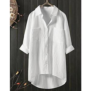 Women's Plus Size Tops Shirt $7.99, Cotton Linen Dandelion Round Neck Blouse $8.99 (Various Styles) + Free Shipping On Orders $15+