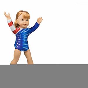 Dress Along Dolly Gymnastics Set for 18" Dolls (2 Piece Set) - Includes Team USA Leotard & Mat $7.47 + FS for Prime Members