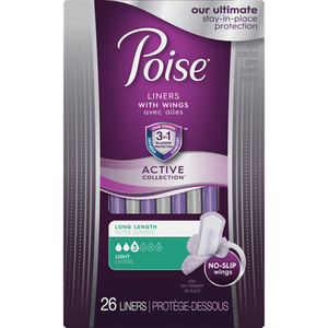 26-Count Poise Active Collection Incontinence Liners w/ Wings $0.99 + Free Store Pickup at Walgreens