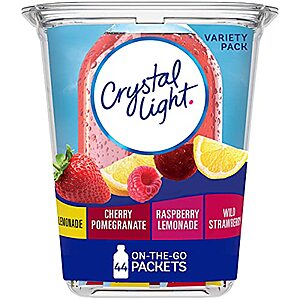 Select Amazon Accounts: 44-Count Crystal Light On-The-Go Packets (Variety Pack) $4.88 w/ S&S + Free Shipping w/ Prime or on $25+