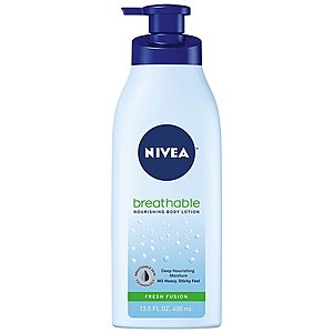 Select Amazon Accounts: 13.5-Oz Nivea Breathable Body Lotion (Fresh Fusion or Mens) $2.20 w/ S&S + Free Shipping w/ Prime or $25+