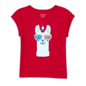 Children's Place: Girls' Americana Flip Sequin Llamacorn Top (ruby) $2, Boys' Americana All American Graphic Tee (ruby) $3 & More + Free Shipping