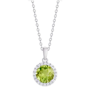 Birthstone Round Cubic Zirconia Halo Necklace (various) $8.80, Cubic Zirconia Puffed Heart Necklace (3 colors) $12 & More + Free In Store Pickup at Macy's or Free S/H on $25+