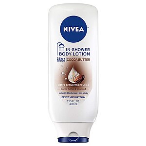 13.5-Oz Nivea Nourishing In-Shower Body Lotion (Almond Oil or Cocoa Butter) $3.40 w/ S&S + Free Shipping w/ Prime or on $25+