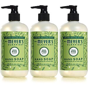 3-Pack 12.5-Oz Mrs. Meyer's Clean Day Liquid Hand Soap (Iowa Pine) $8.40 w/ S&S + Free Shipping w/ Prime or on $25+ $8.37