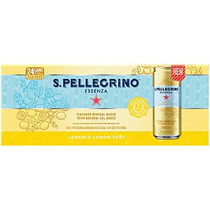 24-Pack 11.15-Oz S.Pellegrino Essenza Flavored Mineral Water (Lemon & Lemon Zest) $10.15 w/ S&S and More + Free Shipping w/ Prime or on $25+