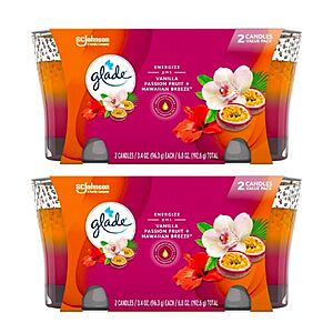 2-Ct Glade Candle Jar Air Freshener (Hawaiian Breeze & Vanilla Passion Fruit) 2 for $5.40 w/ S&S + Free Shipping w/ Prime or on $25+