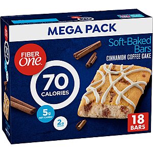 18-Count Fiber One Soft Baked Bars (Cinnamon Coffee Cake) $6.65 w/ S&S + Free Shipping w/ Prime or on $25+