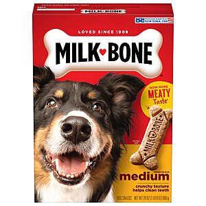 24-Oz Milk-Bone Original Dog Biscuit Treats (Medium) $2.55 w/ S&S + Free Shipping w/ Prime or on $25+
