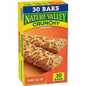 Nature Valley Granola Bars 20% Off: 30-Count Crunchy Bars (Peanut Butter) $5.45 w/ S&S & More + Free Shipping w/ Prime or on $25+