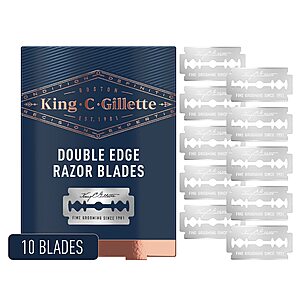 10-Count King C. Gillette Double Edge Safety Razor Blades $4 + Free Shipping w/ Prime or on $35+